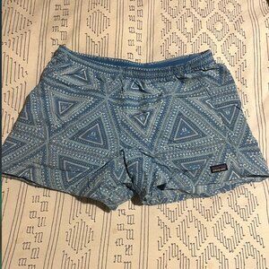 Patagonia Women's Baggies Shorts 5" – Teal Blue Aztec, Size M